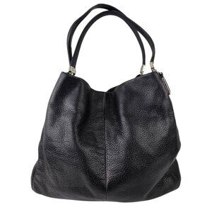 Coach Madison Phoebe Black Pebbled Leather Bag Triple Compartment 14" x 12"x 5"